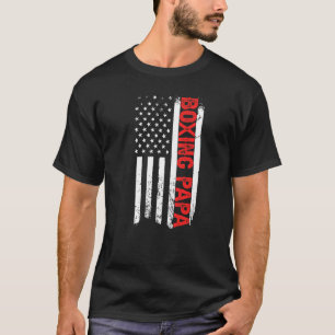 Boxing Papa American Flag Father's Day Men's T-Shirt