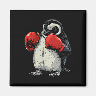 Boxing Penguin With Boxing Gloves Kickboxing Funny Magnet
