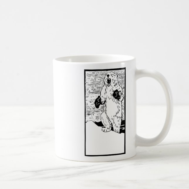 Boxing Polar Bear Fighting Glol Warming Funny  Coffee Mug (Right)