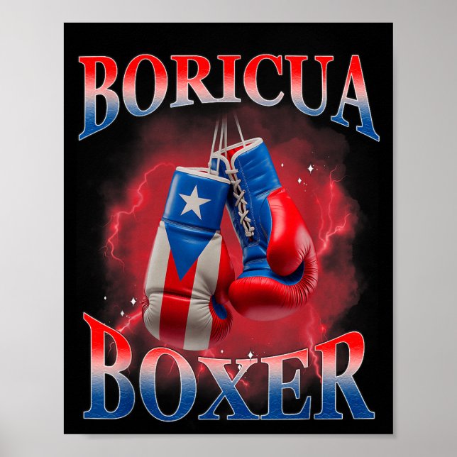 Boxing Puerto Rico Boricua Boxer Puerto Rican  Poster (Front)