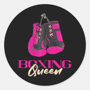 Boxing Queen Kickboxer Kickboxing Boxing Gloves Bo Classic Round Sticker