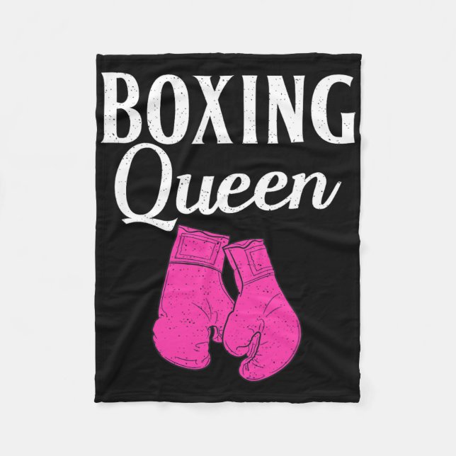 Boxing Queen Sport Fighting Boxer  Fleece Blanket (Front)