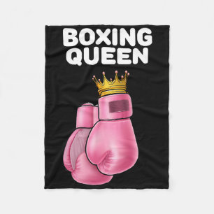 Boxing Queen Womens Boxing Girls Boxer Boxing Fleece Blanket