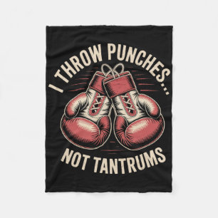 Boxing Quote Meme Strong Punches Zero Drama Punch Fleece Blanket