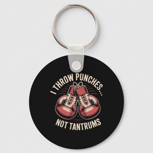Boxing Quote Meme Strong Punches Zero Drama Punch  Key Ring (Front)