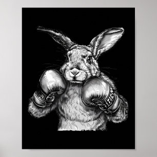 Boxing Rabbit Boxing Gloves Kickboxing Funny Boxer Poster
