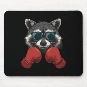 Boxing Raccoon Lover Boxing Gloves Kickboxing Funn Mouse Pad