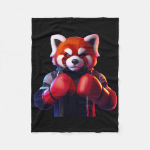 Boxing Red Panda Boxer Kickboxer Mma Fighter Comba Fleece Blanket