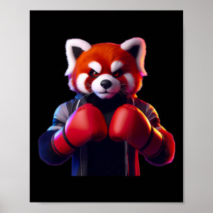 Boxing Red Panda Boxer Kickboxer Mma Fighter Comba Poster