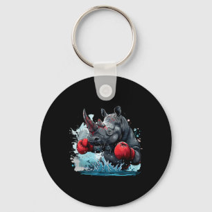 Boxing Rhino Boxing Gloves Kickboxing Funny Boxer Key Ring