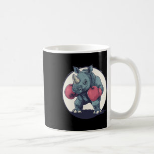 Boxing Rhino With Red Boxing Gloves Coffee Mug