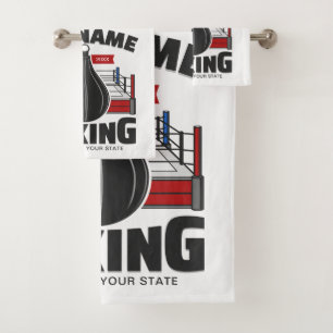 Boxing Ring ADD NAME Boxer Gym Speed Bag Bath Towel Set