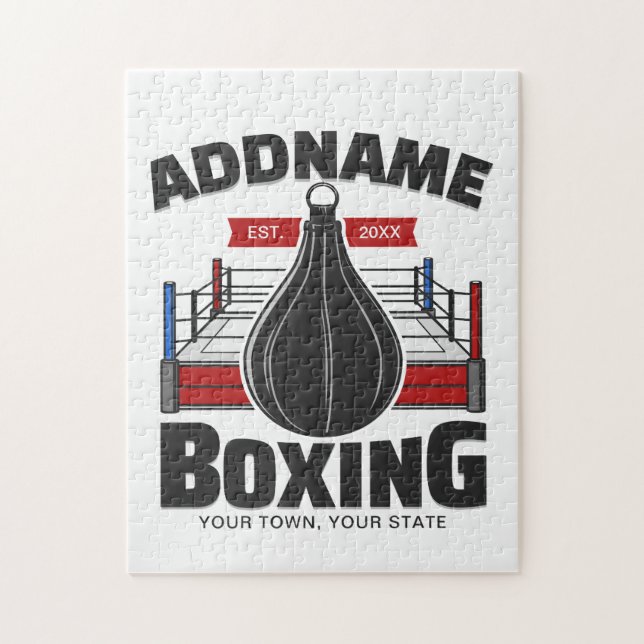 Boxing Ring ADD NAME Boxer Gym Speed Bag Jigsaw Puzzle (Vertical)