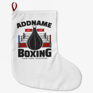 Boxing Ring ADD NAME Boxer Gym Speed Bag Large Christmas Stocking