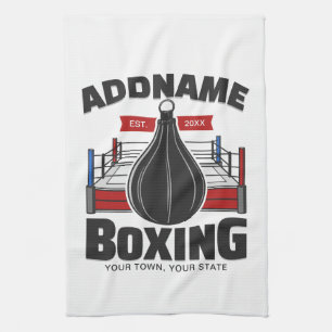 Boxing Ring ADD NAME Boxer Gym Speed Bag Tea Towel