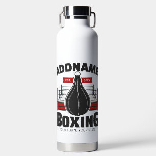 Boxing Ring ADD NAME Boxer Gym Speed Bag Water Bottle