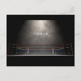 Boxing Ring Spotlit Game On Postcard
