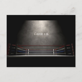 Boxing Ring Spotlit Game On Postcard