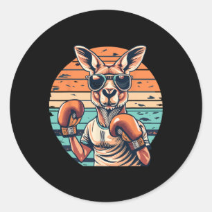 Boxing Roger Australian Kangaroo Boxing Boxer Kang Classic Round Sticker