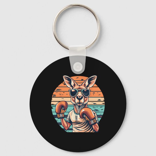 Boxing Roger Australian Kangaroo Boxing Boxer Kang Key Ring (Front)