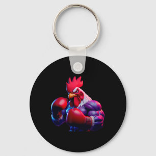 Boxing Rooster Boxer Kickboxer Mma Fighter Combat  Key Ring