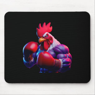 Boxing Rooster Boxer Kickboxer Mma Fighter Combat Mouse Pad