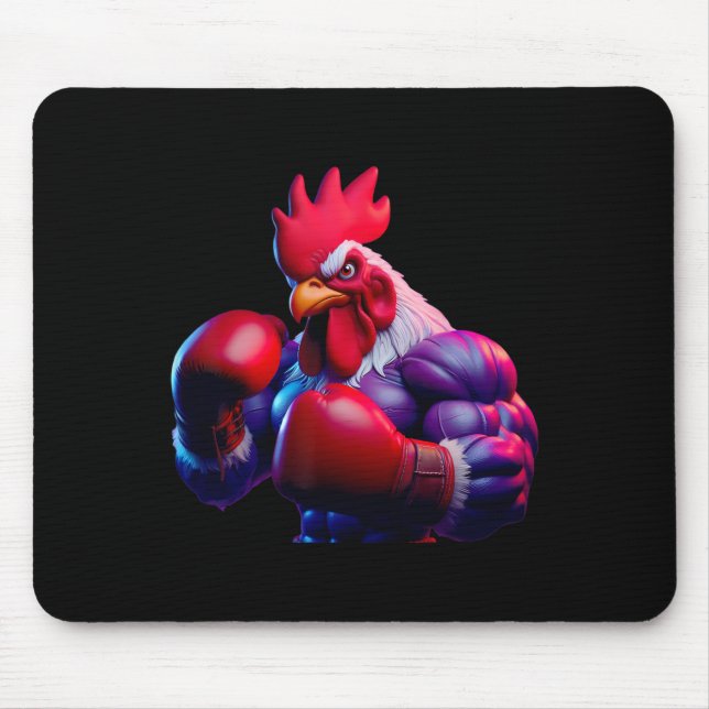 Boxing Rooster Boxer Kickboxer Mma Fighter Combat  Mouse Pad (Front)