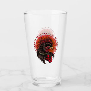 Boxing Rooster Glass