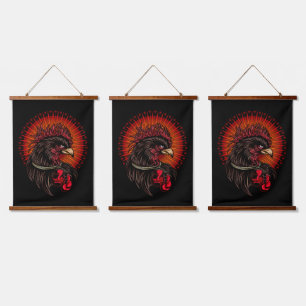 Boxing Rooster Hanging Tapestry