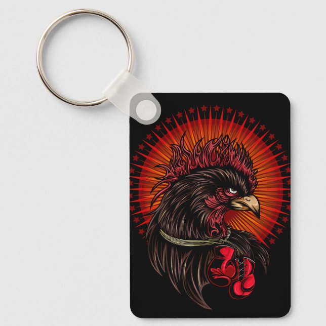 Boxing Rooster Key Ring (Front)