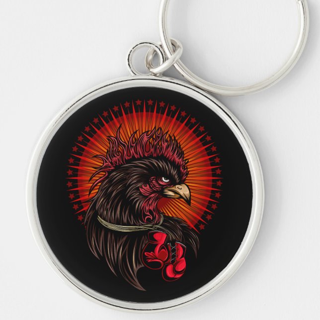 Boxing Rooster Key Ring (Front)