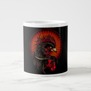 Boxing Rooster Large Coffee Mug