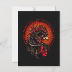 Boxing Rooster Magnetic Invitation