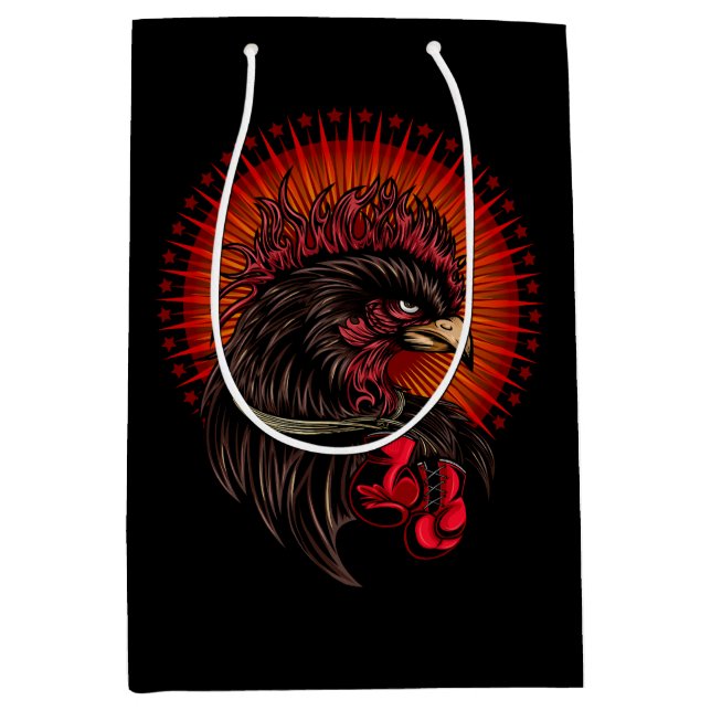 Boxing Rooster Medium Gift Bag (Front)