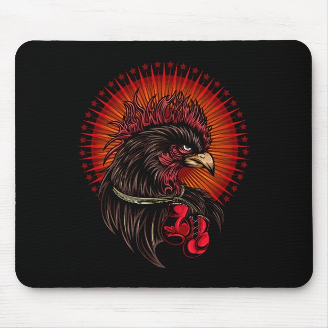 Boxing Rooster Mouse Pad (Front)