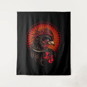Boxing Rooster Tapestry
