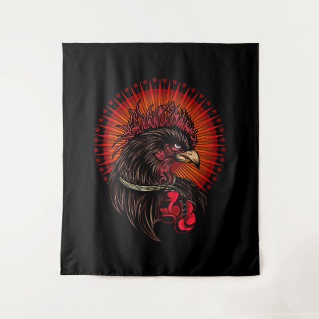 Boxing Rooster Tapestry (Front)