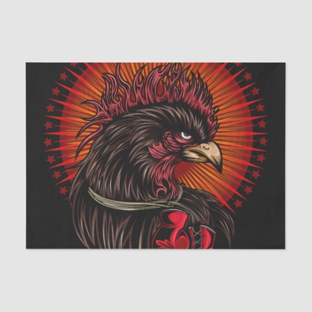 Boxing Rooster Tissue Paper (Front)