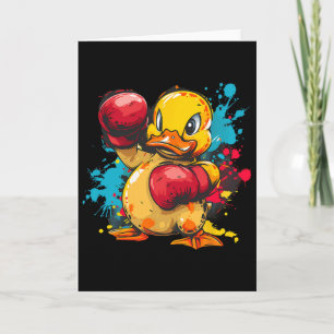 Boxing Rubber Duck With Boxing Gloves Kickboxing F Card