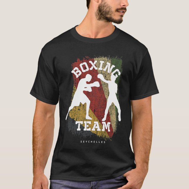 Boxing Seychelles Combat Sports Fighter Boxing T-Shirt (Front)