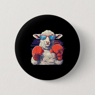 Boxing Sheep Lamb Boxing Gloves Kickboxing Funny B 6 Cm Round Badge