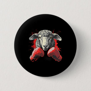 Boxing Sheep Lamb Boxing Gloves Kickboxing Funny B 6 Cm Round Badge
