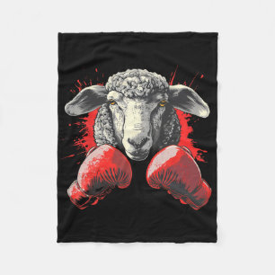 Boxing Sheep Lamb Boxing Gloves Kickboxing Funny B Fleece Blanket
