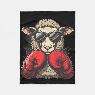 Boxing Sheep Lamb Boxing Gloves Kickboxing Funny B Fleece Blanket