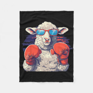 Boxing Sheep Lamb Boxing Gloves Kickboxing Funny B Fleece Blanket