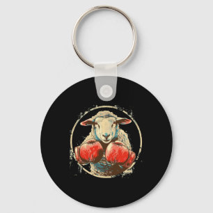 Boxing Sheep Lamb Boxing Gloves Kickboxing Funny B Key Ring