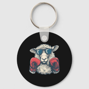 Boxing Sheep Lamb Boxing Gloves Kickboxing Funny B Key Ring