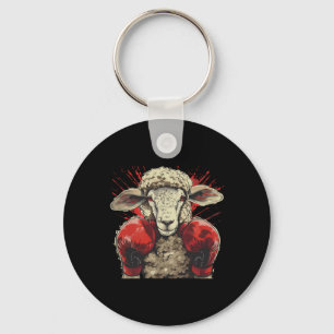 Boxing Sheep Lamb Boxing Gloves Kickboxing Funny B Key Ring