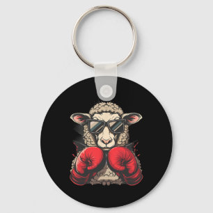Boxing Sheep Lamb Boxing Gloves Kickboxing Funny B Key Ring