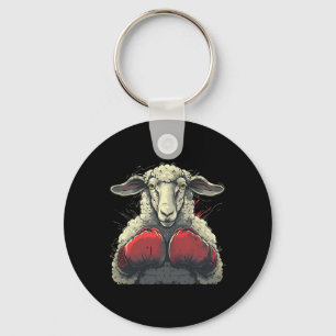 Boxing Sheep Lamb Boxing Gloves Kickboxing Funny B Key Ring